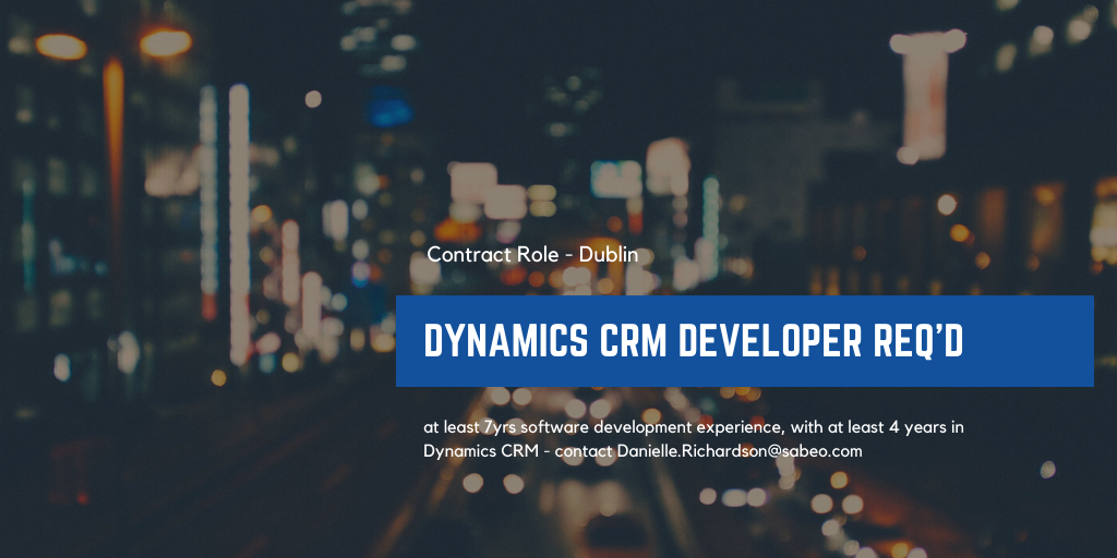 Featured Role – Dynamics CRM Developer